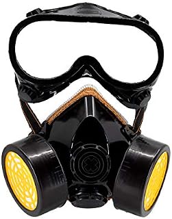 TRIXES 1 x Costume Goggles and 1 x Costume Mask - Fancy Dress Accessory for Construction Worker Industrial Scientist Halloween Cosplay Outfit - Adult Size
