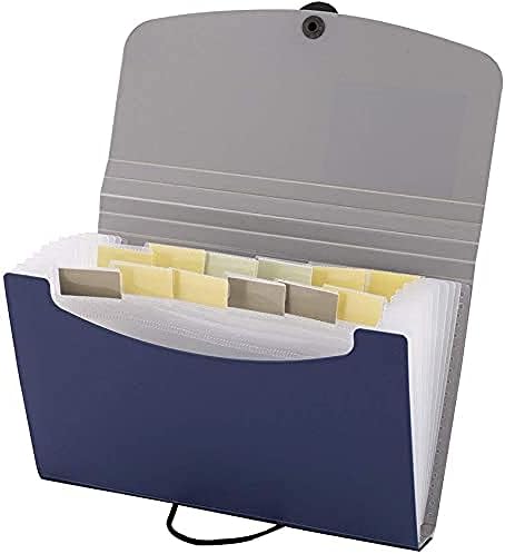 D.RECT 5888 Expandable Expanding Document Folders 12 Compartments A6 ...