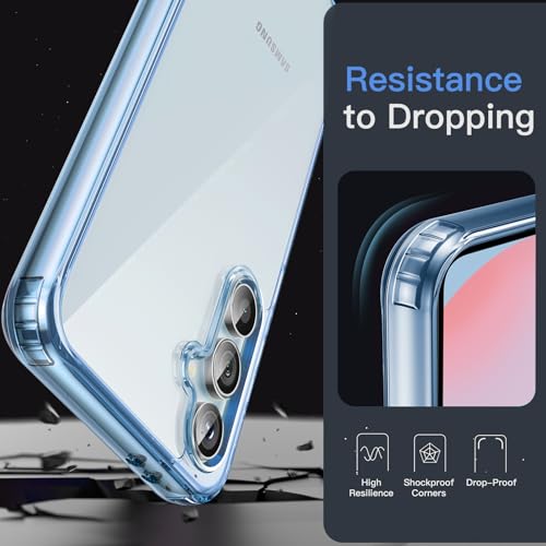 Image of JETech Cover Case for Samsung Galaxy S24 FE, Non-Yellowing Shockproof Bumper Protective Phone Cover, Anti-Scratch Hard PC Back (Blue)