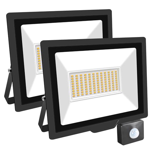 RIGIDON 2 Pcs PIR Motion Sensor Outdoor Security Light, 75W 7500 Lumens Outside Led Floodlight