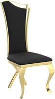 Vista 4 de ACEDÉCOR Juego de 4 sillas de comedor de terciopelo, sillas de cocina tapizadas de lujo negras con respaldo alto aerodinámico, modernas y hermosas