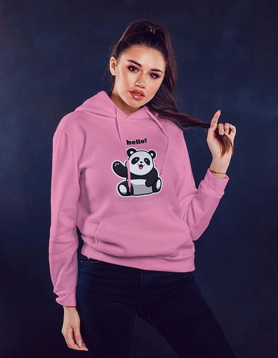 Image of Women's Printed Fleece Hoodie Sweatshirt | Soft Warm Winter Hooded Top for Women & Girls