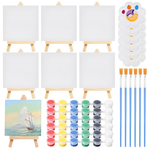 🧑‍🎨Strisce di vernice acrilica non tossiche e pennelli pratici: il set da disegno con tela artistica offre 6 brillanti colori acrilici. Sono atossici e innocui, permettendo ai bambini di godere del divertimento di dipingere in un ambiente sano e sicuro. Fate scoprire ai bambini il meraviglioso effetto di diverse combinazioni di colori.