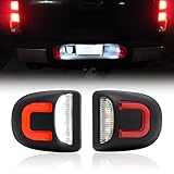 R&F Auto Red U-shaped LED License Plate Lights Compatible with Silverado & Sierra 1500 2500 3500 HD/