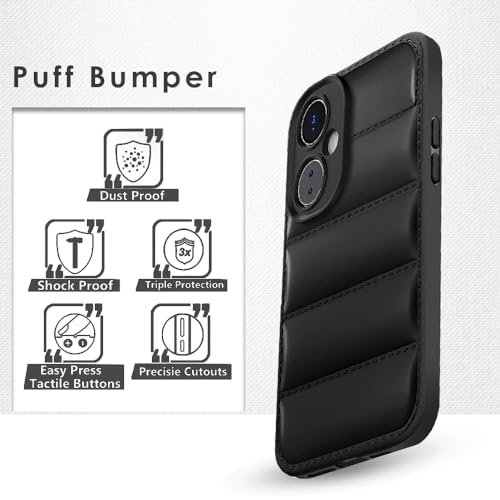 Image of KARWAN Puffer Edition Silicone Case Cover for Oneplus Nord CE3 Lite | Scratch Resistance Mobile Cover, Camera Protection Case Compatible with Black