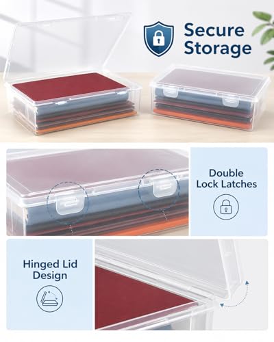 Image of Small Plastic Containers, 8 Pack Pencil Box Clear Pencil Case Clear Plastic Storage Containers, Beads Storage Box Craft Storage Containers For Beads, Crafts, Jewelry, Small Items,6.7 x 9.1 x 2 inches