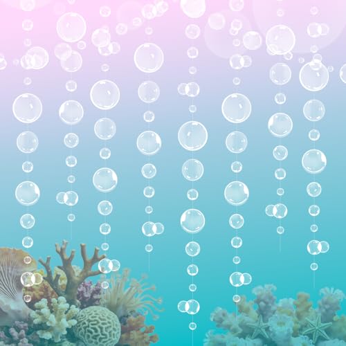 Transparent Bubble Garlands - 4pcs White Bubble Mermaid Birthday Decoration