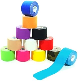 Wawaki - Cinta de kinesiología (3 rollos, 5 m x 5,0 cm, 12 colores), color azul oscuro