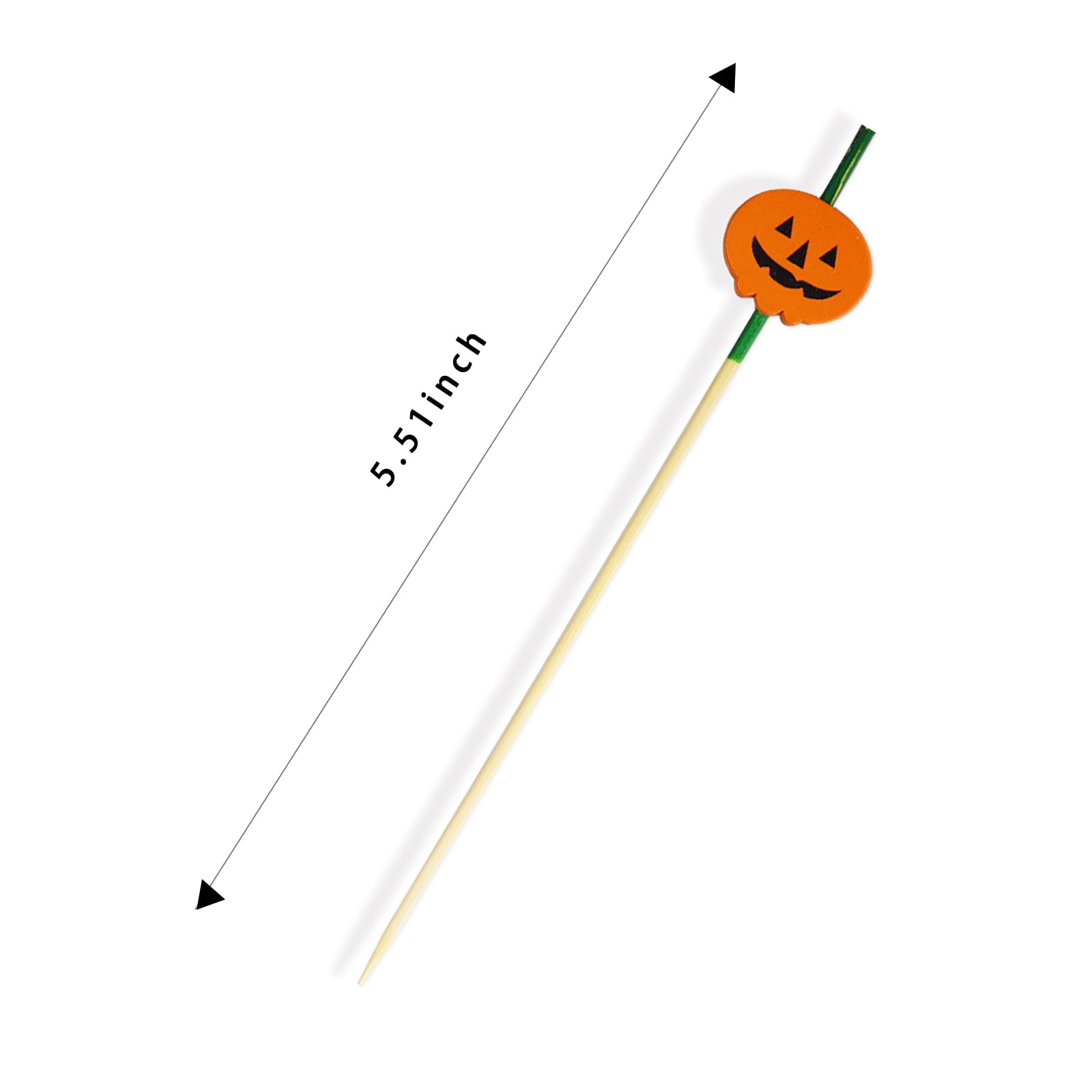 hhdatc Halloween Cocktail Picks,Bamboo Pumpkin Appetizer Toothpicks for Halloween Decorations Themed Party Supplies