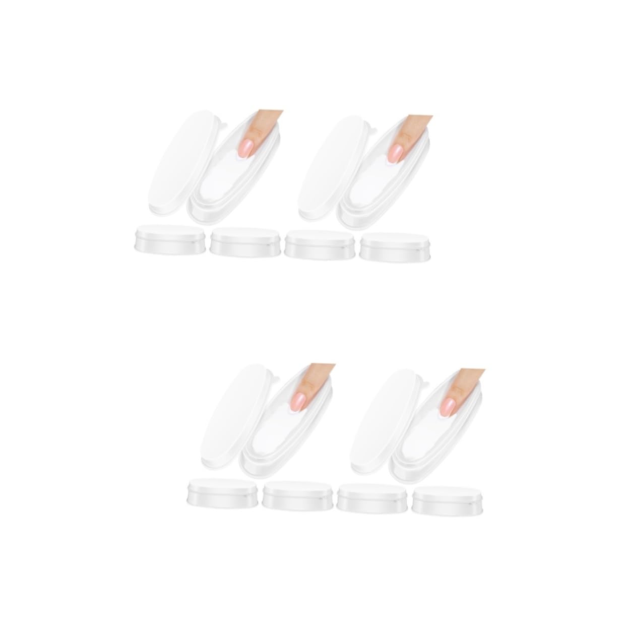 Beatifufu 6 Pcs Powder Trays - Practical Plastic Nail Dipping Containers for Diy Nail Art - Easy to Clean and Store