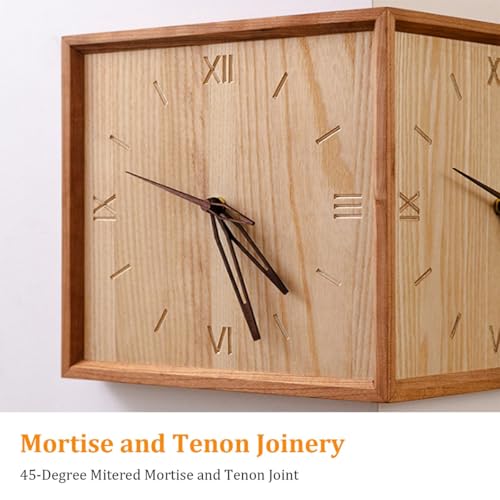 Horloge murale d'angle double face : l'heure visible partout dans la pièce