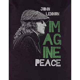 John Lennon T Shirt Imagine Peace Logo Nouveau Officiel Femme Skinny Fit Noir - Les Beatles, Paul McCartney, John Lennon, RIngo Starr, George Harrison John Lennon T Shirt Imagine Peace Logo Nouveau Officiel Femme Skinny Fit Noir – Image 2