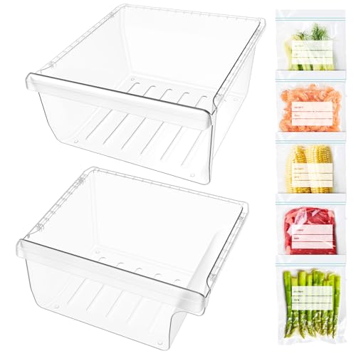 Image of UPGRADED DA97-08693B Refrigerator Crisper Drawer Upper & DA97-08692B Fridge Crisper Bin Bottom Compatible with Samsung Fridge Drawers RS25J500DSR RS25J500DSG RS25J500DSR RS25J500DSG Crisper Drawer