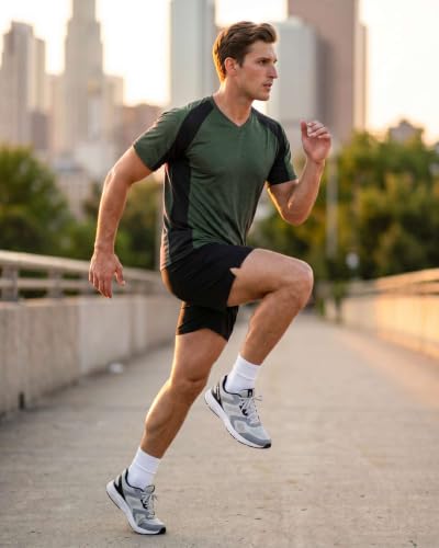 Image of 5 Pack: Men's V-Neck Dry-Fit Moisture Wicking Active Athletic Tech Performance T-Shirt