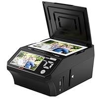 Digitaler Film- und Diascanner– Mit 5-Zoll-LCD-Bildschirm, konvertiert 35-mm- und 110-mm-Filme, Fotos und Visitenkarten in hochauflösendes 22-MP-JPEG, enthält 8-GB-SD-Karte.
