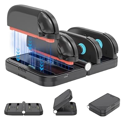 Foldable 4-Slot Charging Dock for Nintendo Switch 2, Portable Travel-Ready Charging Station with LED Indicators, Fast Charging for JoyCons Controllers (Black)