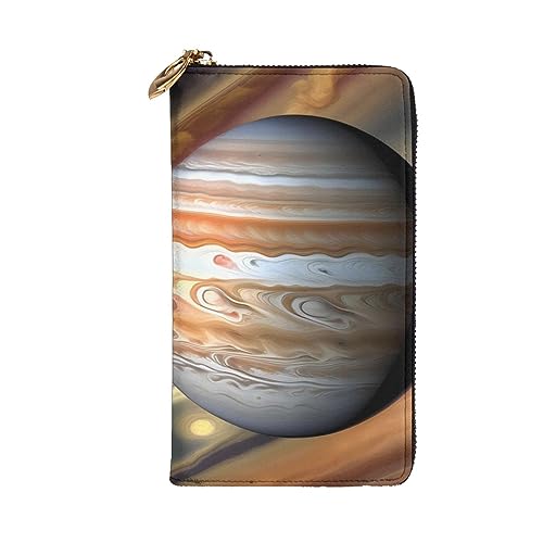 Leather Wallet - Stylish and Durable Wallet for Women with Multiple Compartments and Zipper Design Jupiter Landscape Picture2