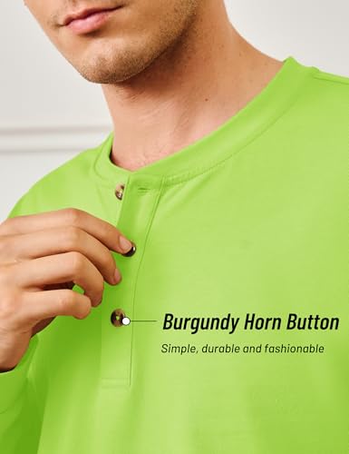 Image of MAGNIVIT Men's Long Sleeve Henley Shirts Cotton 3-Button Spring Casual T-Shirts Solid Color Soft Basic Tops 2026