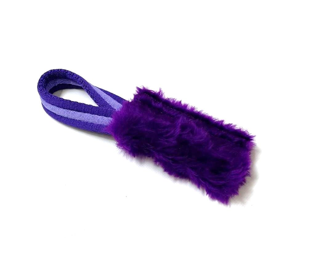 Church Products UK Dog Training Treat Bag Obedience Retrieve Furry Long Prey Dummy With Sewn In Squeaker Small 4" x 2" (Purple)