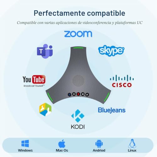 Miniatura 3 de Matosio Octopus Ultra, Altavoz Y Microhpone De Conferencia Con Micrófono De Extensión, Reducción De Ruido Y Eco, Conexión Bluetooth, Usb Y Conexión En Margarita