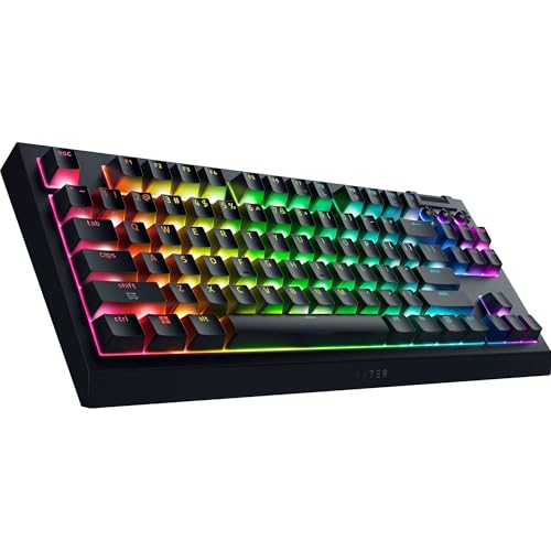 Image of Razer BlackWidow V4 Tenkeyless HyperSpeed (Orange Tactile Switch) - Wireless Hot-Swap Gaming Keyboard - Without Numeric Keypad - Bluetooth & HyperSpeed 1000Hz - Snap Tap - QWERTY US Layout | Black