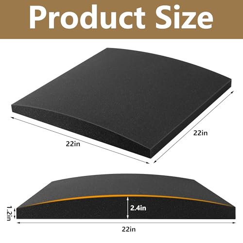 moonoom 22\"x22\" Couch Cushion Support, Black Sofa Cushion Sagging Repair, Curved High Density Foam Replacement for Furniture Sagging Seat Sectional Loveseat Chair (2 Pcs)