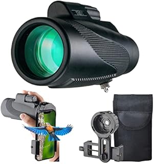 Gosky 12X50 Monocular Telescope with Smartphone Holder - Waterproof Fog-Proof Shockproof Scope BAK-4 Prism FMC for Bird Watching Hunting Camping Traveling Wildlife Scenery