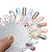 WOKOTO 300 Sheets Nail Foils Transfer Nail Art Holographic Flower Rose Solid Nail Art Foil Sheets, 1 Set for All Various Designs Nail Transfer Foil for Women Girls Nails