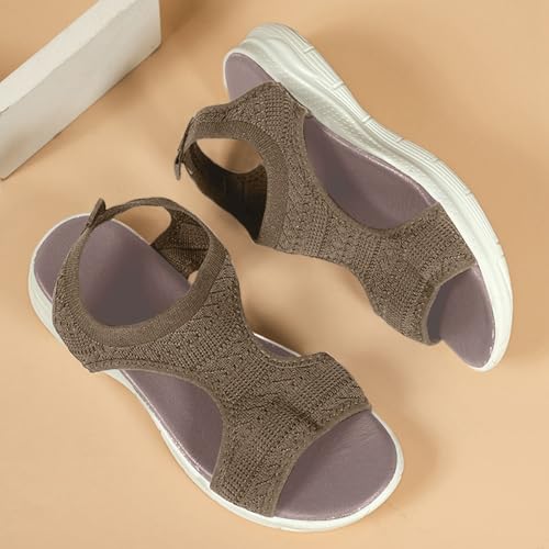 Sandalias cómodas para caminar de mujer con ajuste de malla elástica 5