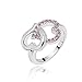 Qiyun New Arrival Heart To Heart Diamond Crystal Ring Women Finger Ring
