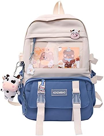 DKIIL NOIYB Kawaii Backpack with Kawaii Pin and Accessories Cute Kawaii Backpack Large Capacity Japanese School Bag JK Anime Shoulder Bag for Cosplay Crossbody Bag 44*31*14cm