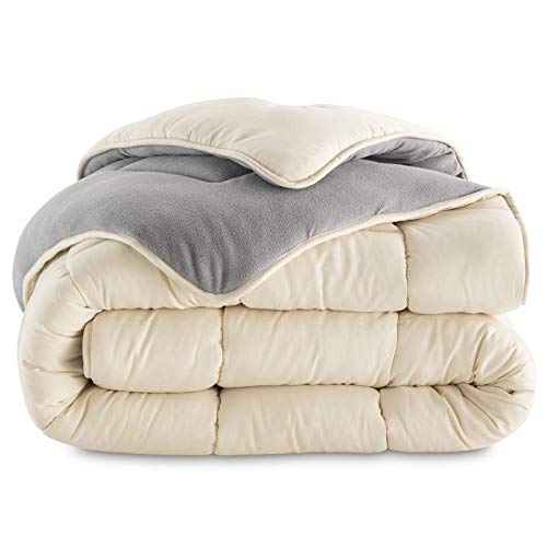 IDMarket Couette Zoe 200x200 CM Gris/Crème