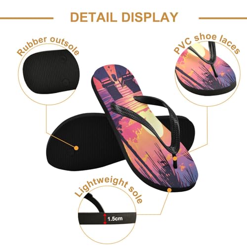 STAYTOP Sunset Beach Flip Flops Sandals of Men's & Women's,Sandals Beach Slippers Shower Slides2