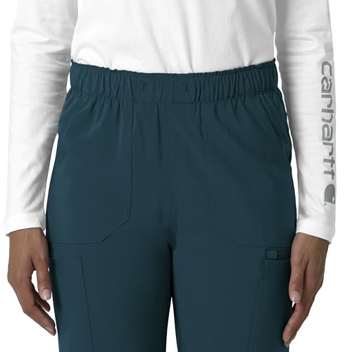 Carhartt Force Cross-Flex Women's Straight Leg Cargo Scrub Pant, Caribbean, L PET by Carhartt - Image 3