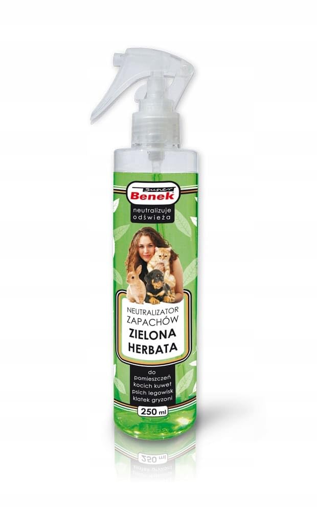 Super BENEK Neutralizator Zapachów Oświeżacz Spray Zielona Herbata 250ml
