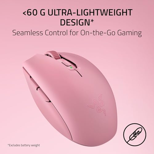 Image of Razer Orochi V2 Wireless Gaming Mouse - Ultra Lightweight & Portable, Bluetooth & 2.4GHz Wireless Connectivity, 18K DPI, Up to 1100 Hr Battery Life, Compatible with PC & Mac - Quartz Pink