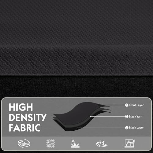 Fmfunctex Black Blackout Curtains for Bedroom 72 Inch Drop Geometric Weave Textured Eyelet Curtains for Living Room Thermal Insulated Window Curtain Drapes 2 Panels - Image 5