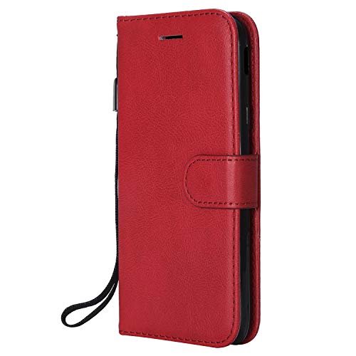 Preisvergleich Produktbild Hülle für Galaxy J3 2017 / J330 Hülle Handyhülle [Standfunktion] [Kartenfach] [Magnetverschluss] Tasche Etui Schutzhülle lederhülle klapphülle für Samsung Galaxy J3 2017 / J330F - JEKT050341 Rot