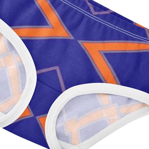 Girls' Underwear Breathable Material Organic Underpants for Toddler Geometric Pattern in Sizes 2T,3T, 4T, 5T, 6Y and 8Y4