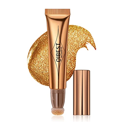 Flüssige Kontur Beauty Wand, Gesichts Highlighter und Bronze Stick mit Kissen Applicator befestigt, Schimmer lange anhaltende seidige Creme Gesicht Highlighter Bronze Make-up Stick (06# Golden)