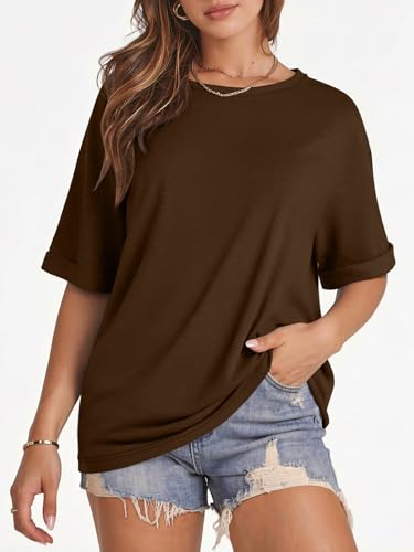Image of ATHMILE Womens Oversized T Shirts Summer Tops Spring Casual Loose Fit Workout Short Sleeve 2026 Beach Vacation