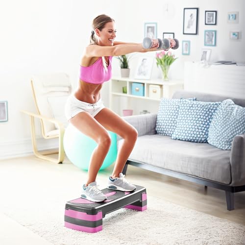 Rebel Step Für Aerobic und Training Fitness 3 Stufen Grau-violett RBA-3225-PU