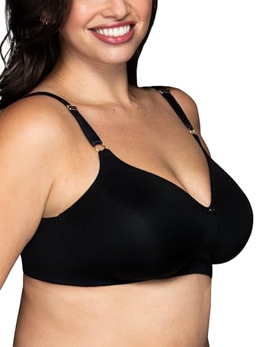 Vanity Fair Women's Full Coverage Beauty Back Smoothing Bra (34B-42D), Wirefree-Black, 34D — view 2
