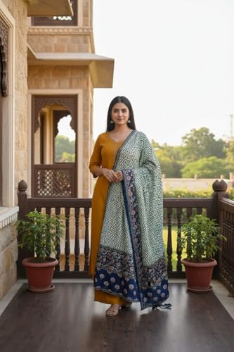 Image of Saanjh Premium Printed Cotton Dupatta with Floral Border|Woven Dupatta /Chunni,Width 1 Meter, Length 2.5 Meter