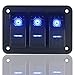 Produktbild FanPaYY 3 Gang Wippschalter Panel Universal Wasserdicht 12V Kippschalter beleuchtet für Boot Auto Marine
