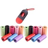 Xinlie Hundekotbeutel Hundekotbeutel mit Beutelspender biologisch abbaubar mit Beutelspender Kotbeutel Extra Stark | Wasser- Und Blickdichte Hundekottüten ( 320 Stück )