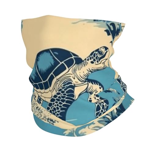 Vintage Ocean Sea Turtles Pattern Neck Gaiter Face Mask Scarf Bandana Head Wrap Uv Protection Balaclava For Sports