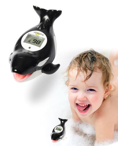 Image of Orca Baby Bath Thermometer Digital Baby Bathtub Thermometer Room & Water Temperature Thermometer Baby Floating Toy