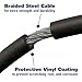 BRINKS 6 ft Outdoor Heavy Duty Bike Lock Cable, Thick, Anti Theft Self-Coiling Design, Resettable 4-Dial Combination, 5/8