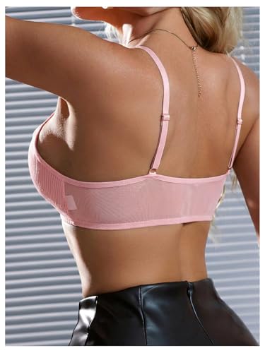 Image of SOLY HUX Front Closure Bras for Women Strappy Bralette Wireless Criss Cross Cut Out Knitted Everyday Bra